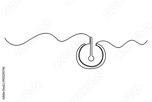 Minimal wall light switch one line drawing home electricity concept
