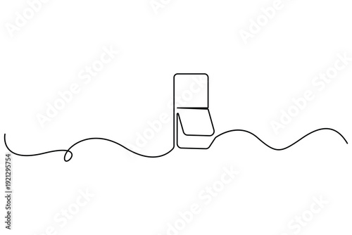 Minimal wall light switch one line drawing home electricity concept
