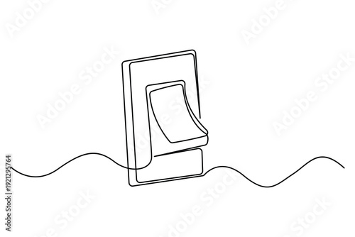 Minimal wall light switch one line drawing home electricity concept
