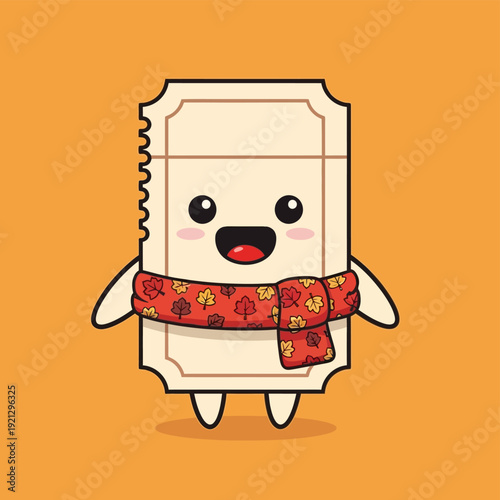 Cartoon Character Made from Paper Ticket.