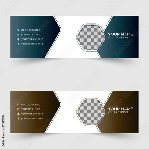 

minimal style email signature minimalist template in horizontal design .