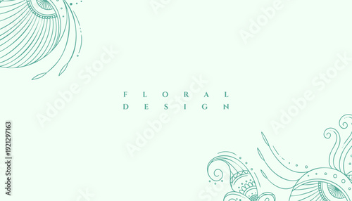 Elegant Floral Design Background with Decorative Swirl Ornament Vector Template