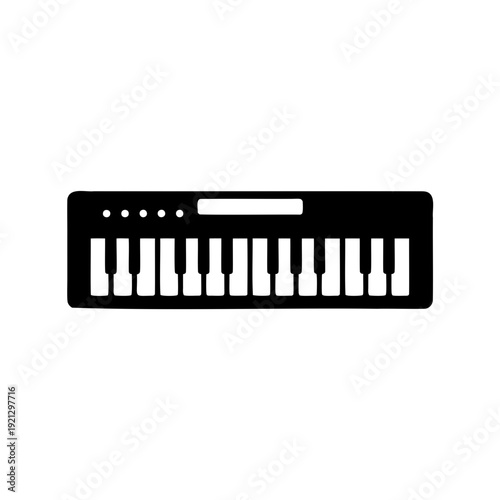 Electronic music synthesizer keyboard instrument icon Vector