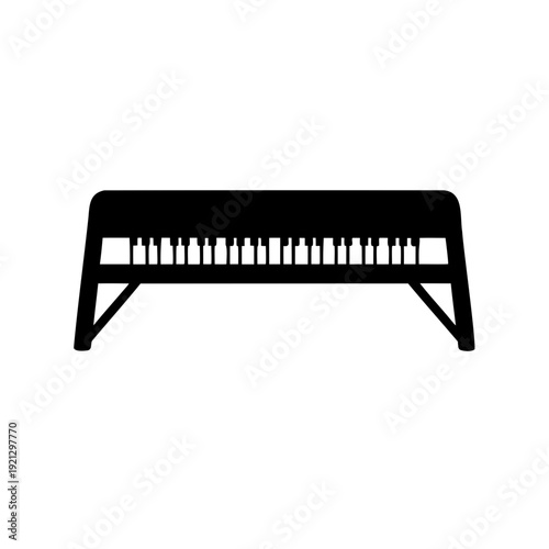 Electronic music keyboard silhouette icon vector graphic Vector