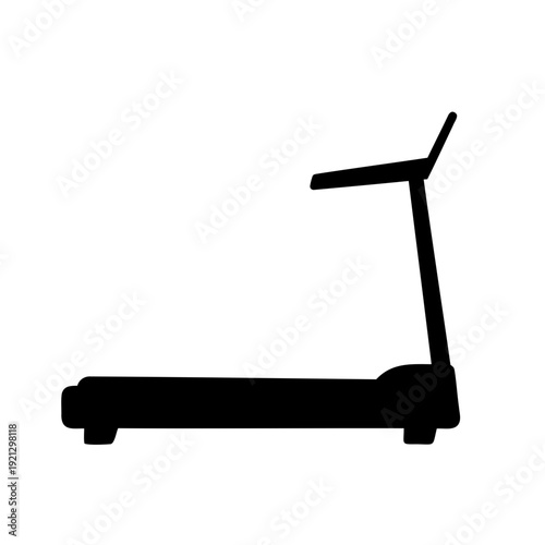 Treadmill exercise machine silhouette for health and fitness Vector