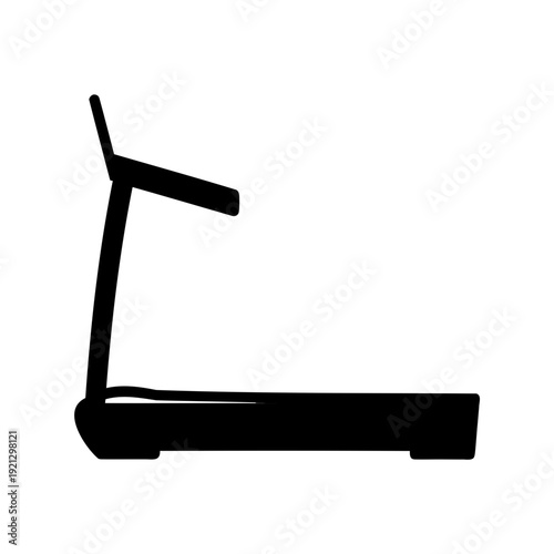 Silhouette icon of a treadmill for fitness and exercise Vector