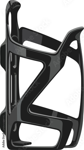 Durable lightweight black bicycle water bottle holder for cycling accessories and sports gear vector