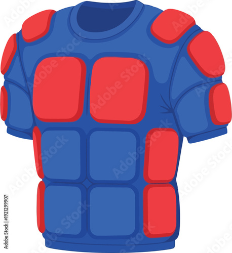 American football padded shoulder protective gear sports equipment illustration vector