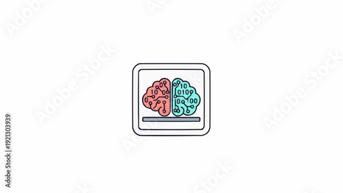 Brain illustration with creative thinking.