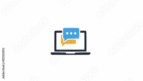 Laptop with chat box on screen.