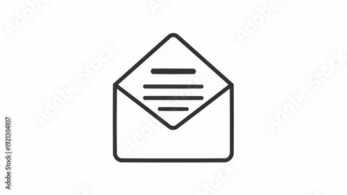 Envelope with lines inside letter.