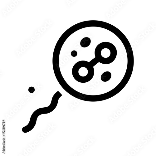 Sperm and Ovum Fertilization Silhouette Vector - Human Reproduction Science Icon - Reproductive Health Medical Graphic