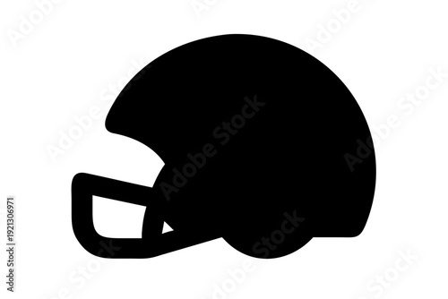 American Football Helmet Silhouette Vector - Sports Protective Gear Icon - Gridiron Athlete Graphic