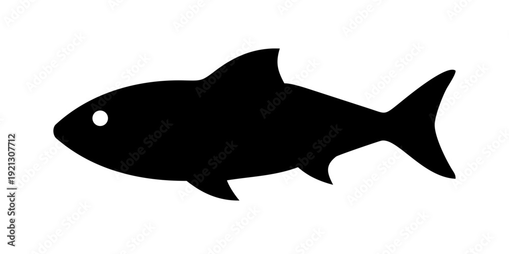 Fototapeta premium Sardine Fish Silhouette Vector - Marine Herring Seafood Minimalist Aquatic Life Graphic