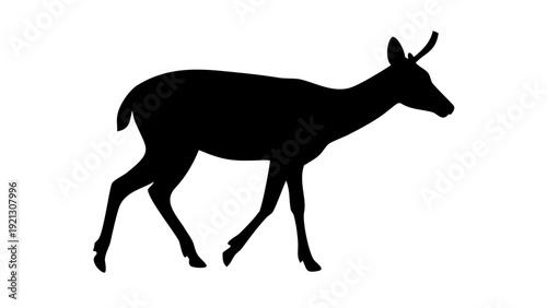 Baby Deer Fawn Silhouette Vector - Spotted Doe Calf Woodland Animal Forest Graphic