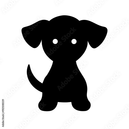 Peeking Puppy Dog Vector Illustration - Cute Pet Peering Over Edge Silhouette