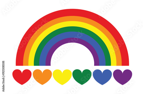 LGBT flag, rainbow color love symbol, pride month in June, vector illustration. 