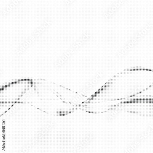 Halftone dots wave pattern on white background  abstract design element