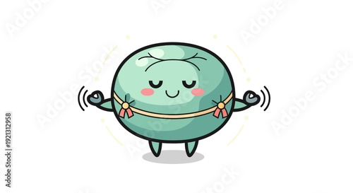 Cartoon Character Exercising with Jump Rope.