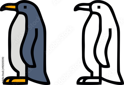 Cartoon Penguin Bird Standing Vector Illustration