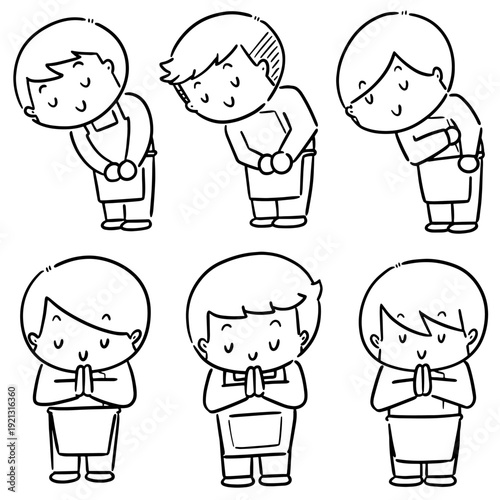 vector set of people feeling thankful