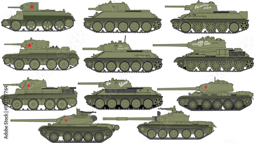 The evolution of Soviet tanks from the BT-2 to the T-62.eps