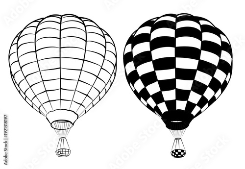 A sketch of the hot air balloons.