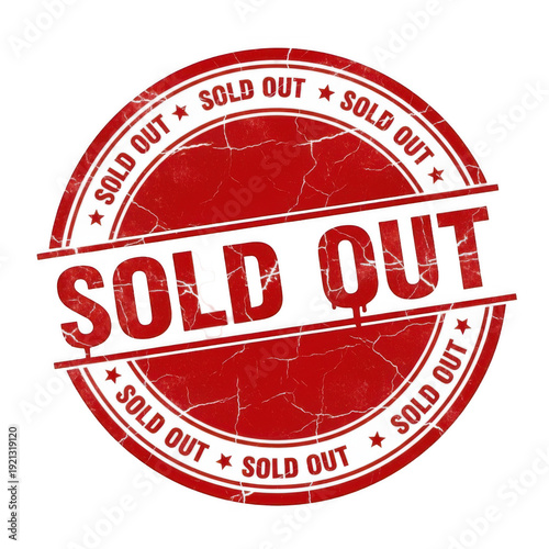 A red sold out stamp on a white background indicating unavailability.