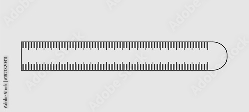 Horizontal Measuring Ruler Scale – Black Measurement Tool Vector.