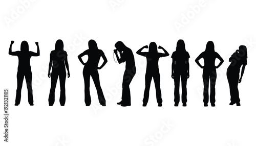 Gender equality business silhouette collection