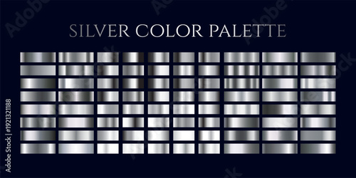 Luxury Silver Metallic Gradient Collection with Chrome, Steel and Polished Metal Textures