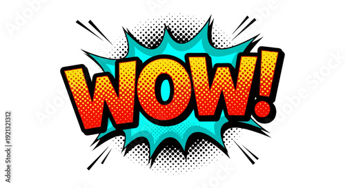 Comic Book Style Wow Word Art.