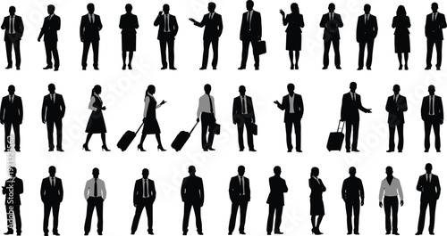 business people, silhouette, corporate, professional, office, businessman, businesswoman, formal wea
