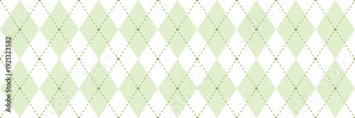 Spring green fresh retro argyle harlequin plaid rhombus diamond seamless vector pattern banner