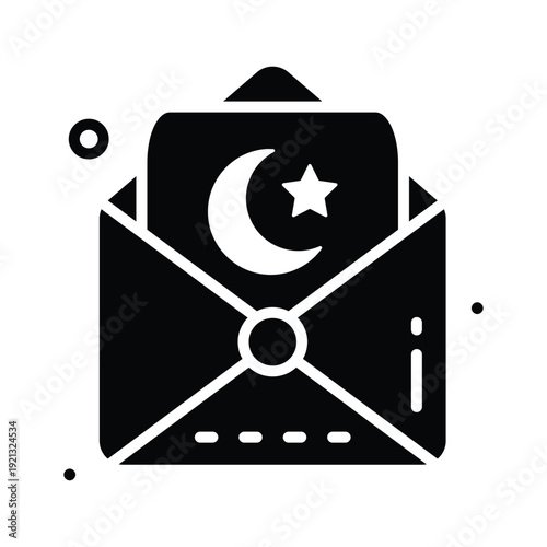 A trendy glyph icon representing eid mubarak mail for celebration