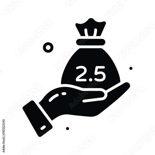 Creatively designed amazing glyph icon of zakat sack, charity, donation