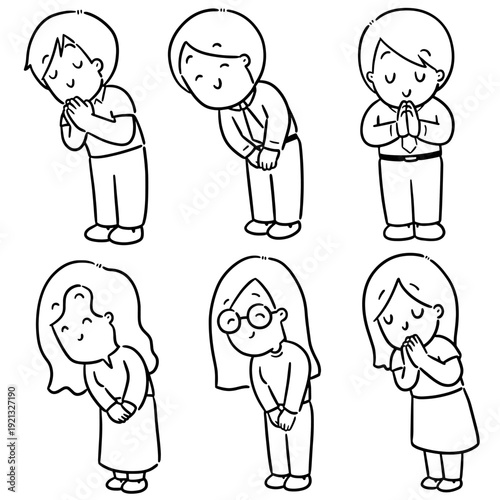 vector set of office worker feeling thankful