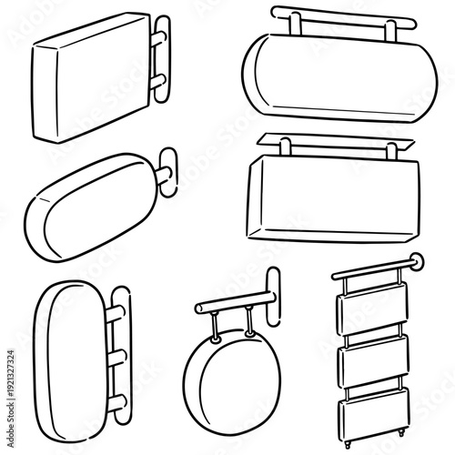vector set of shop sign