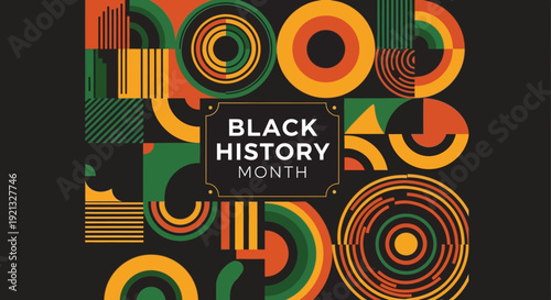 Black History Month Celebration with Abstract Geometric Shapes and Colors