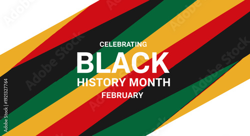 Celebrating Black History Month February with Pan African Colors Background Banner