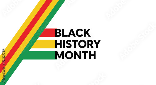 Graphic design with red, yellow, and green stripes forming the letter A and the text Black History
