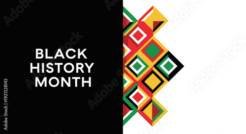 Black History Month Celebration with Geometric Patterns, African American Heritage Month