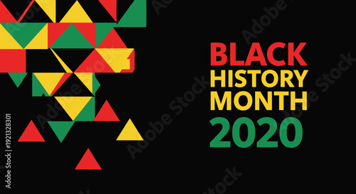 Black History Month 2020 Celebration with Geometric Patterns and Colors