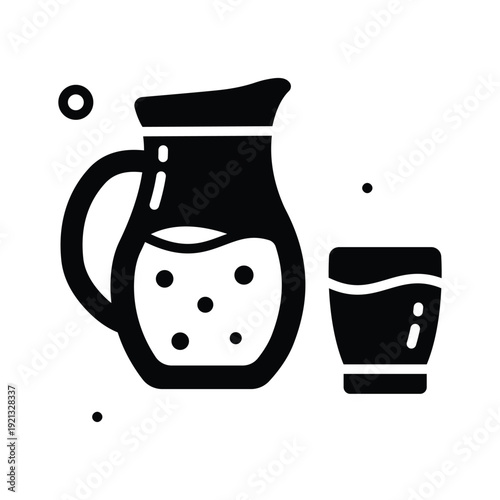 A customizable glyph icon showing water jug for iftar use