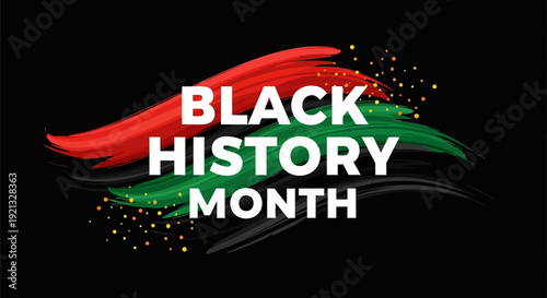 Black History Month Celebration with African American Colors and Confetti