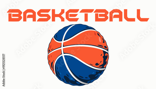 Minimal basketball artwork with soft shading and subtle splash texture, highlighting realistic dimples and balanced composition for modern athletic apparel and energetic sports branding projects.