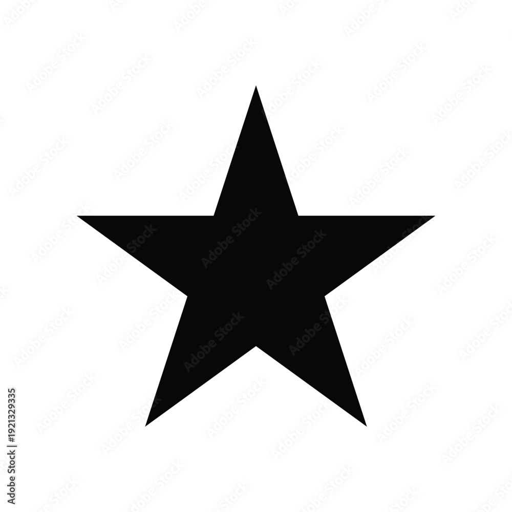 Fototapeta premium A large black star symbol on a plain white background