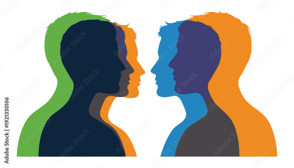 Fototapeta premium Gender equality business silhouette: diverse professional figures