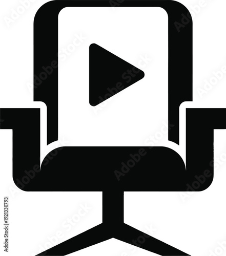 Cinema seat with play button icon vector illustration