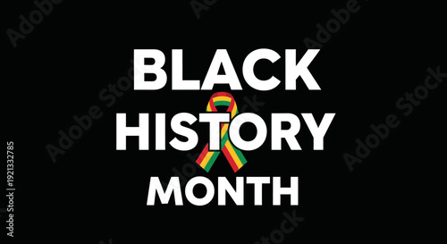 Black History Month celebrated with pan-African ribbon on dark background